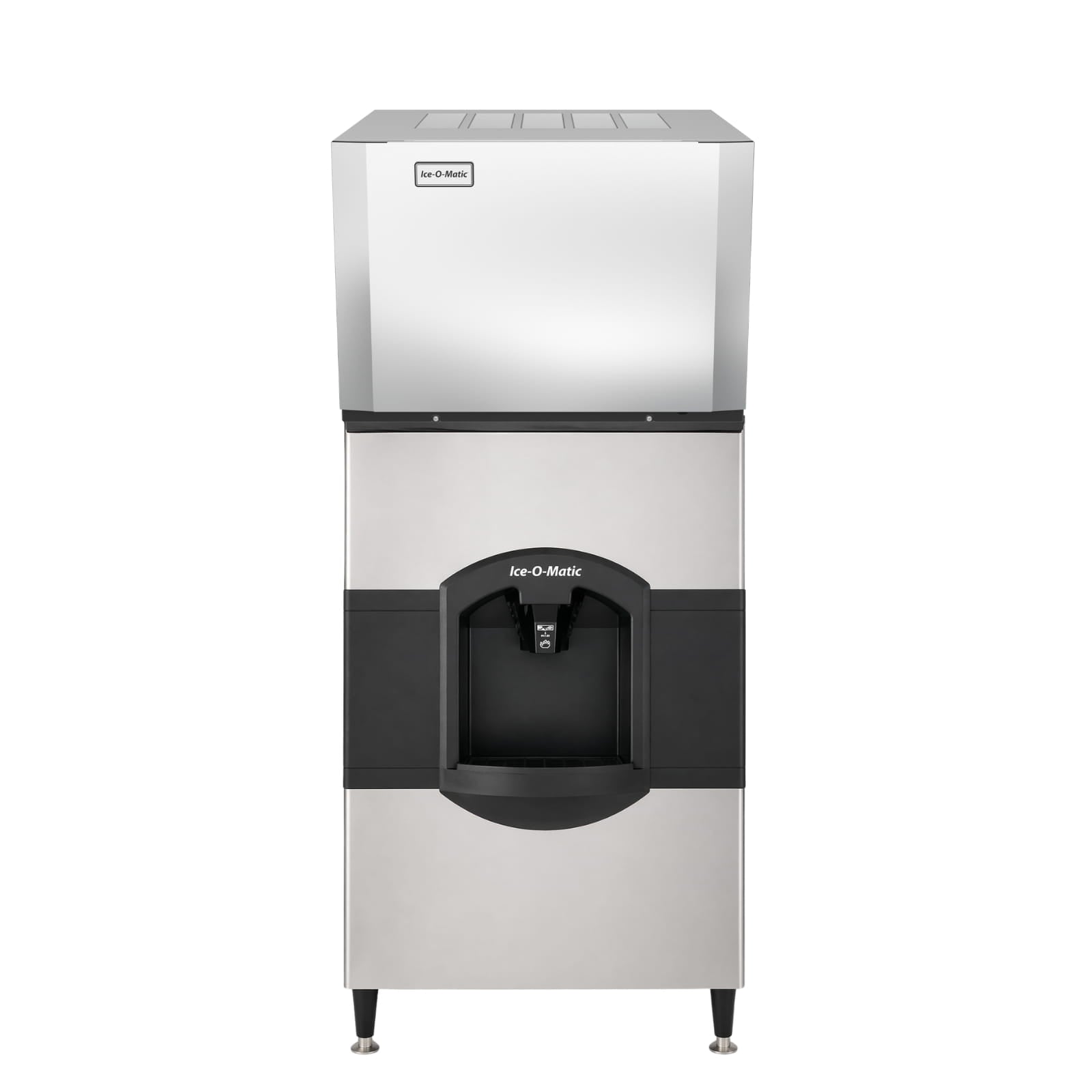 Ice-O-Matic CIM0636HA+CD40030 600 lb. Air Cooled Half Cube Ice Machine Head w/ 180 lb. Ice Dispenser