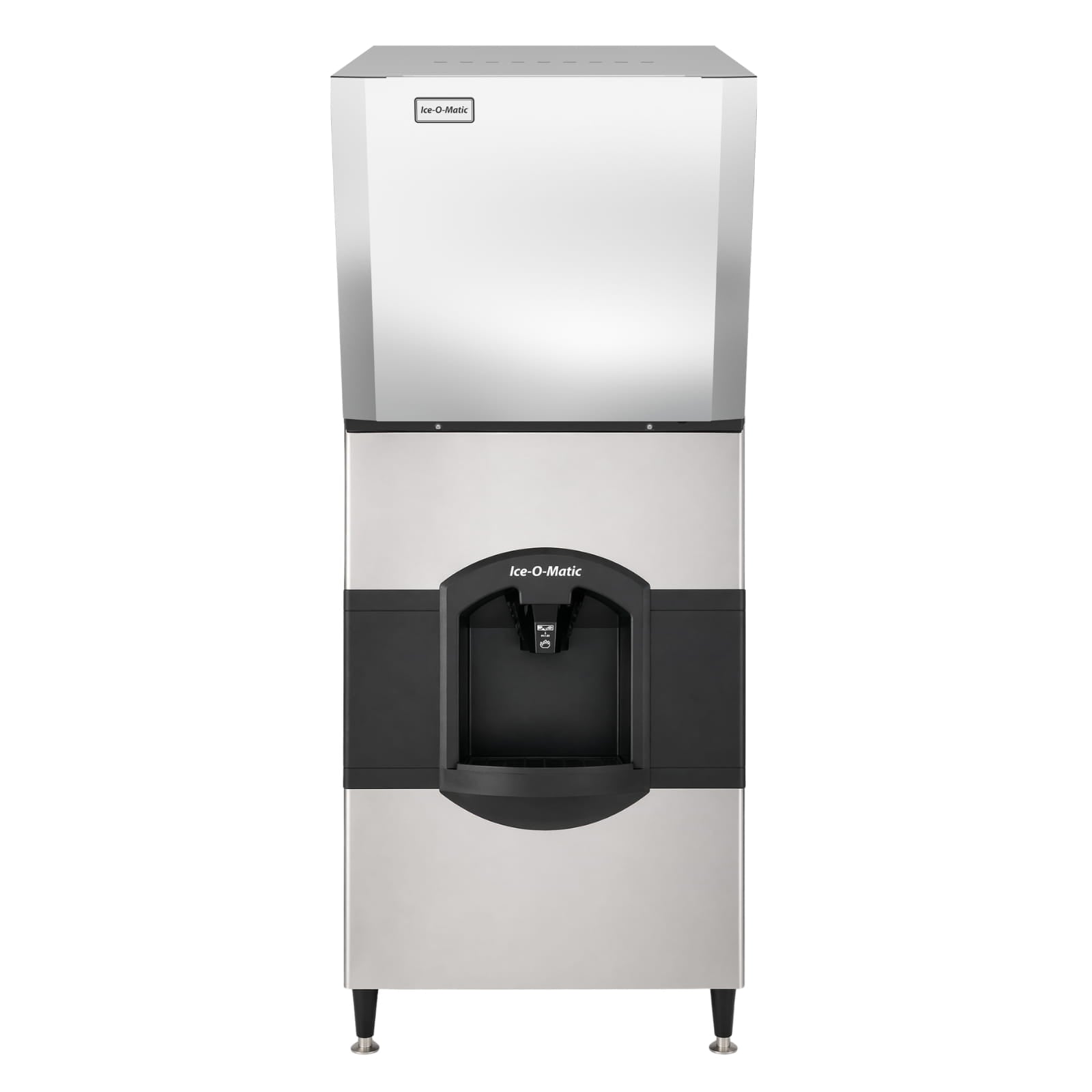 Ice-O-Matic CIM1136HA+CD40030 932 lb. Air Cooled Half Cube Ice Machine Head w/ 180 lb. Ice Dispenser
