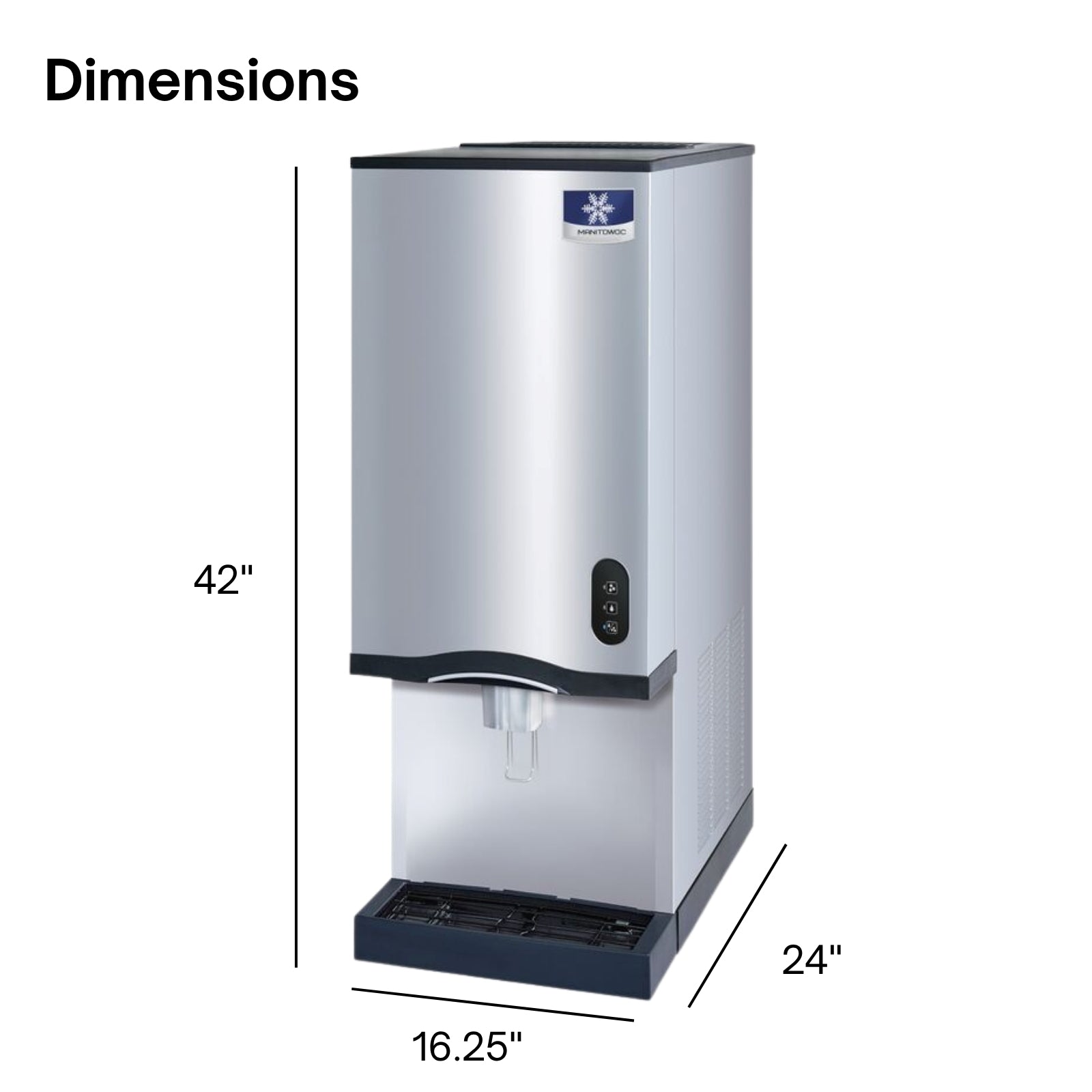 Manitowoc CNF0202A-L  countertop ice machine dimensions