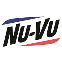 Nu-Vu logo with a red and blue accent on a white background