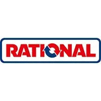 Logo of the brand 'Rational' with a blue and red design on a white background