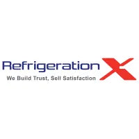 Refrigeration X logo with text 'We Build Trust, Sell Satisfaction' on a white background