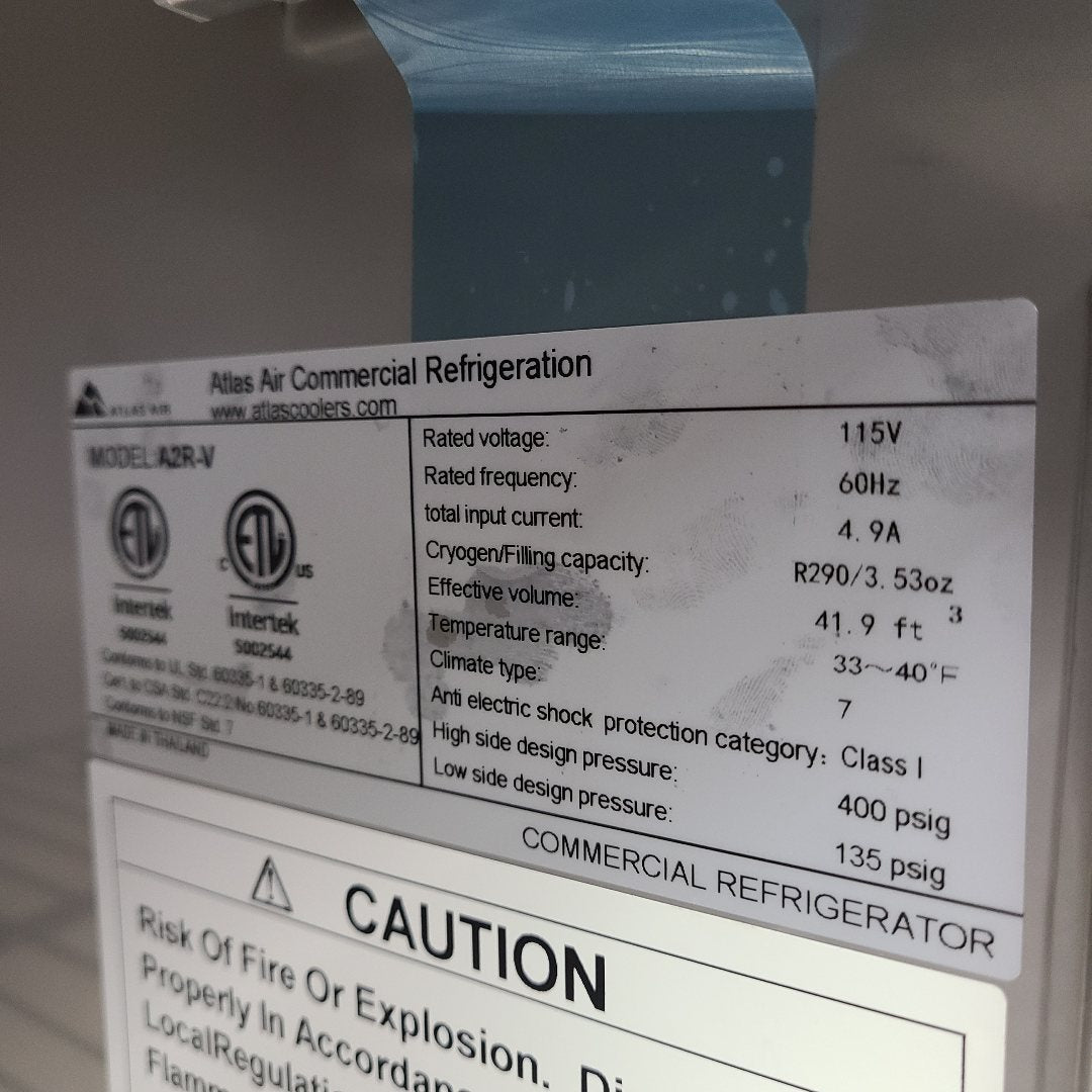 Atlas Air A2R-V Reach-In Refrigerator (Scratch & Dent) No. 1038698