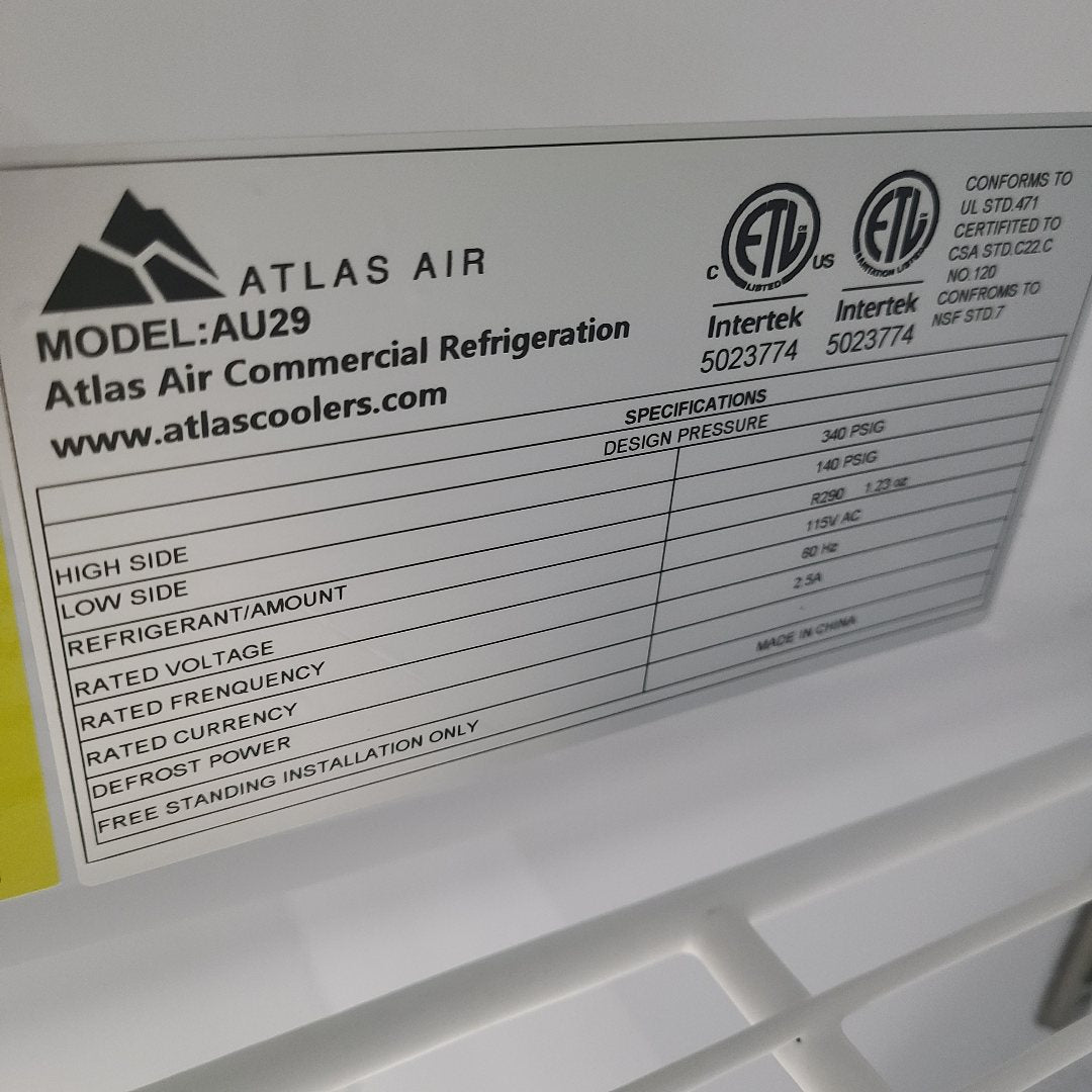 Atlas Air AU29 29" 1 Door Undercounter Refrigerator (Scratch & Dent 7003)