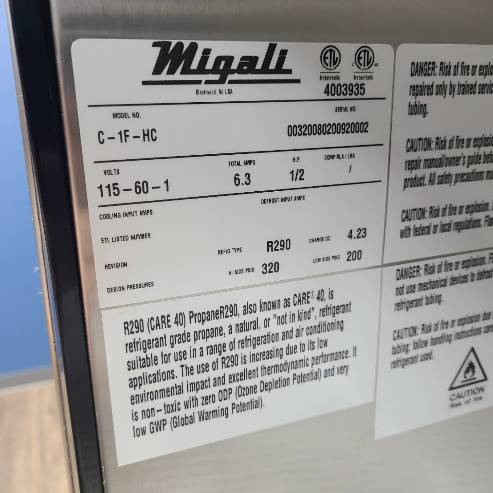 Scratch & Dent Migali Industries C-1F-HC Reach-In Freezer No. 1051780