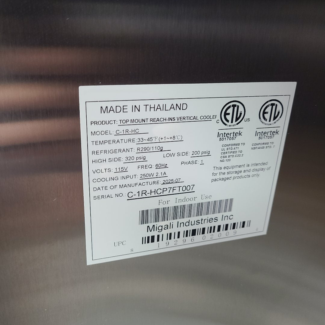 Scratch & Dent Migali Industries C-1R-HC  No. 1061693