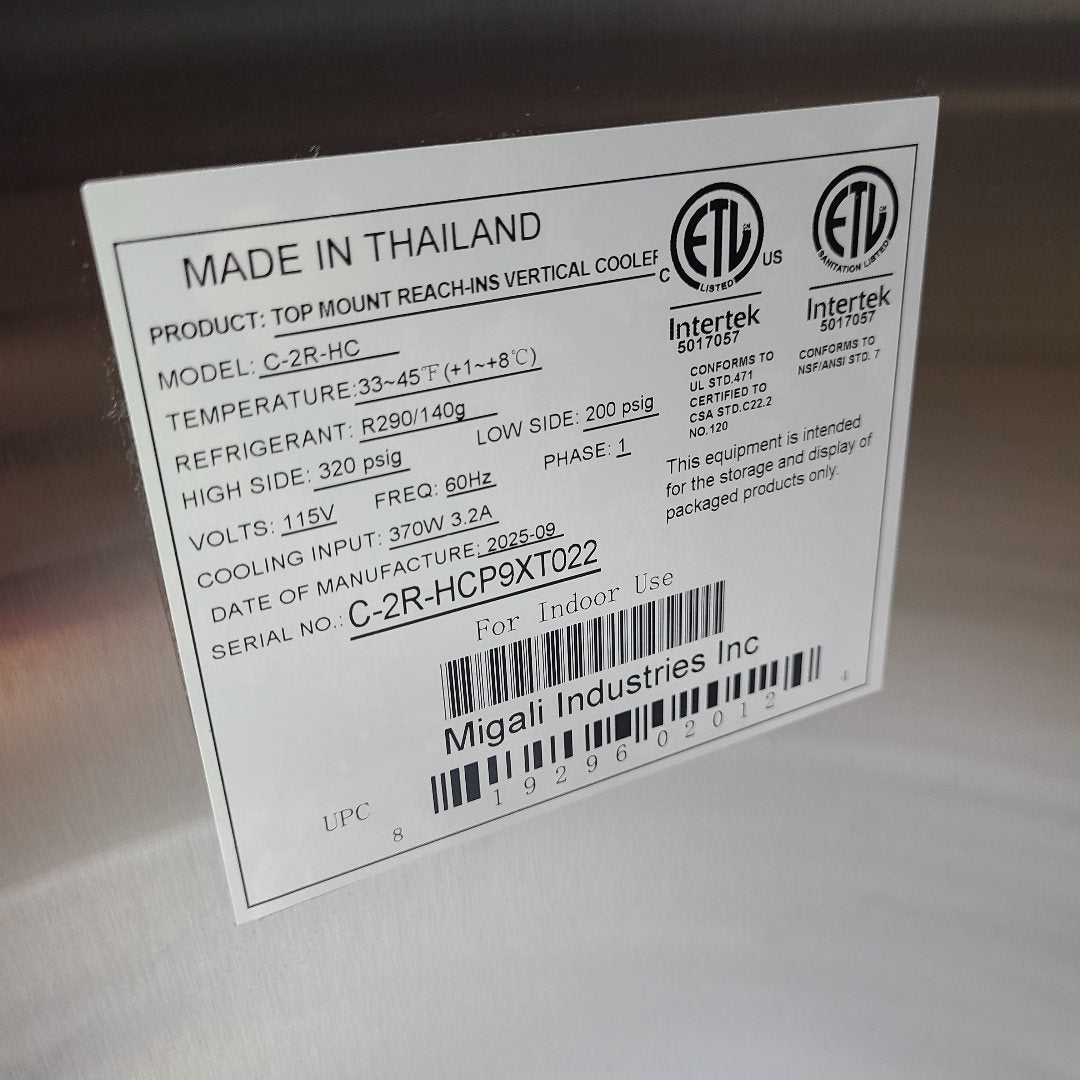 Scratch & Dent Migali Industries C-2R-HC  No. 1061697