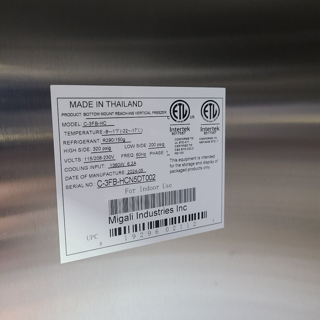 Scratch & Dent Migali Industries C-3FB-HC  No. 1061698