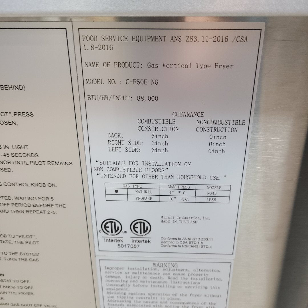 Scratch & Dent Migali Industries C-F50E-NG  No. 1057028