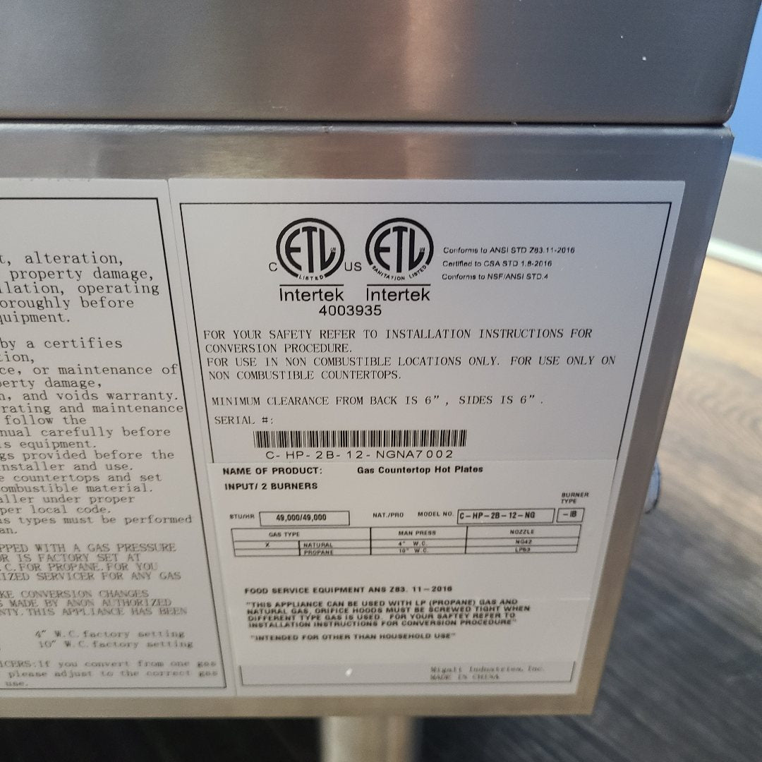 Scratch & Dent Migali Industries C-HP-2B-12  No. 1061717