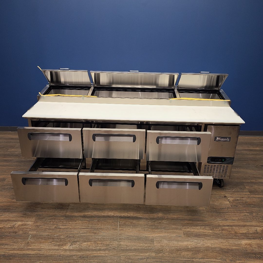 Migali C-PP93-D-HC 93" 6 Drawer Pizza Prep Table (Scratch & Dent C002)