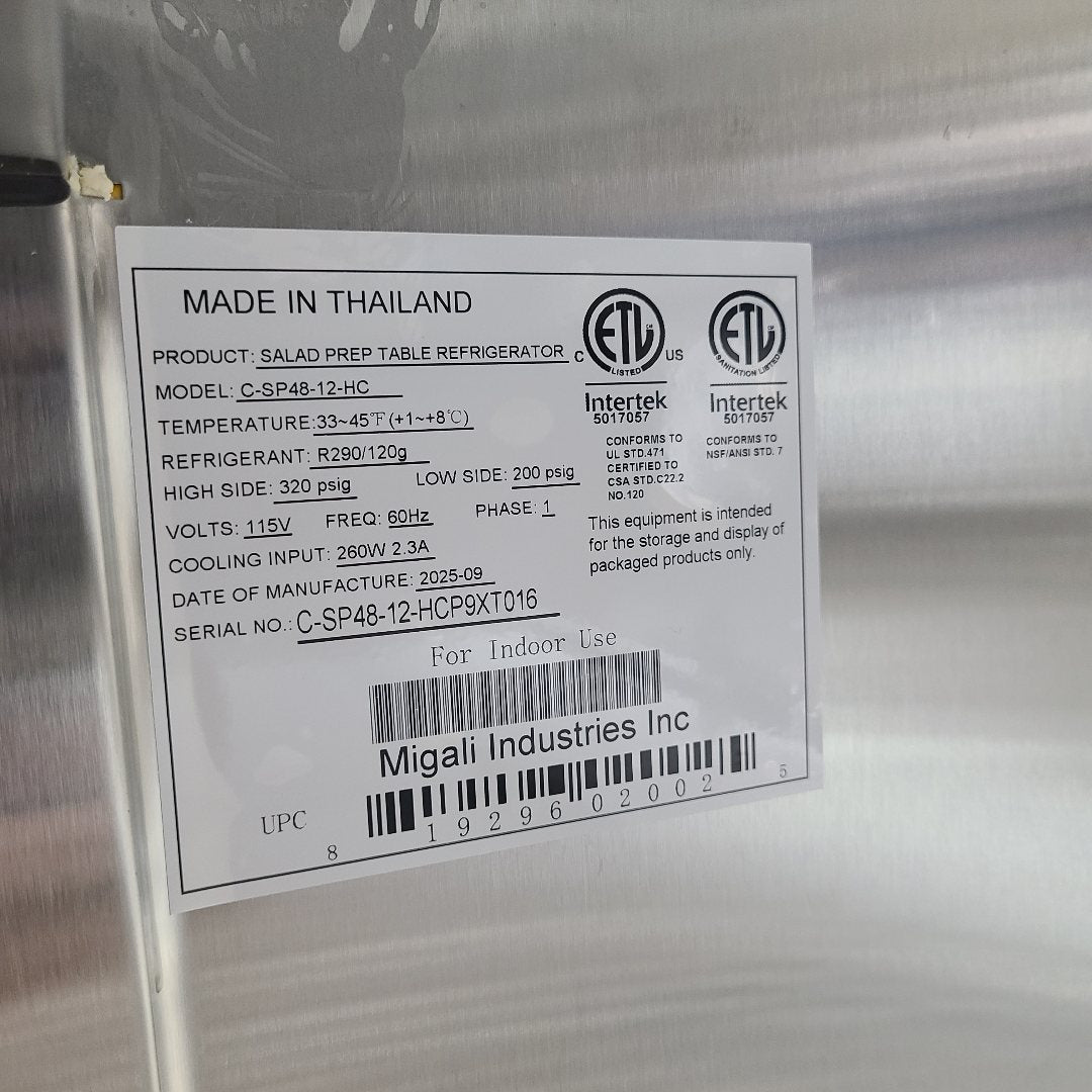 Scratch & Dent Migali Industries C-SP48-12-HC  No. 1061703
