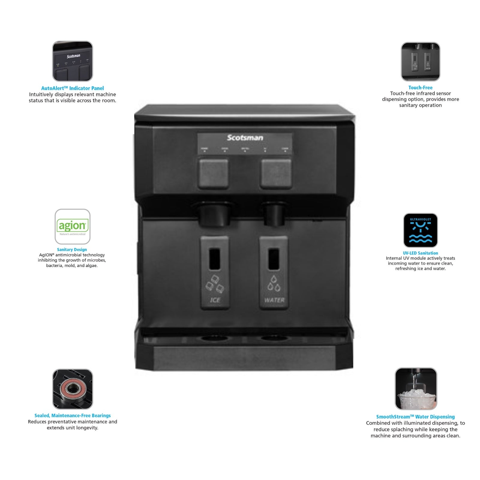 Scotsman HID207ABX-1 Ice Maker Dispenser Nugget-Style