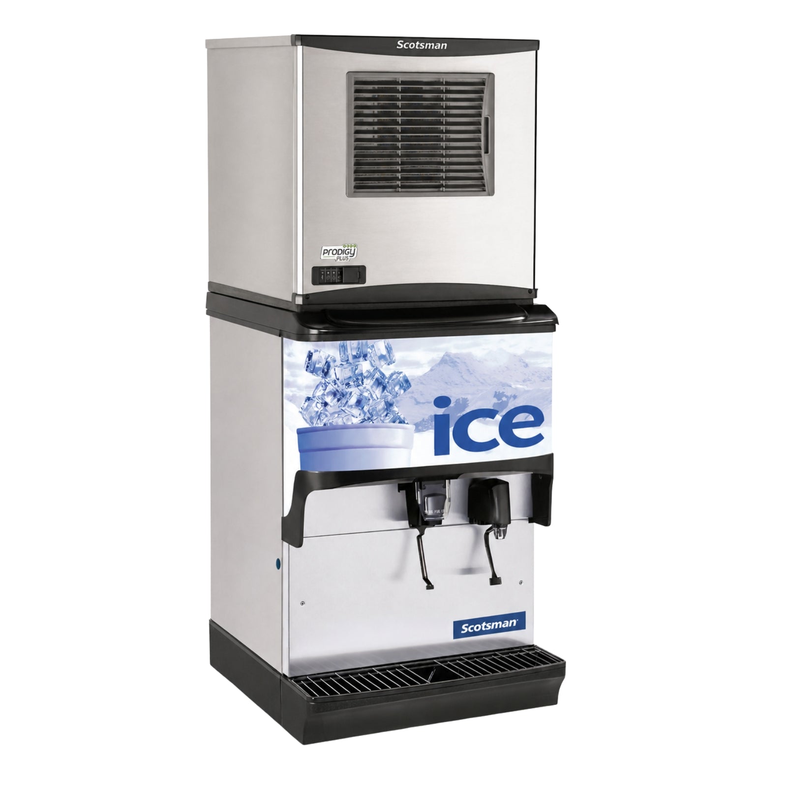 Scotsman NH0622AX-1 644 lb. Nugget Ice Maker w/ IOD150WF-1 Countertop Dispenser