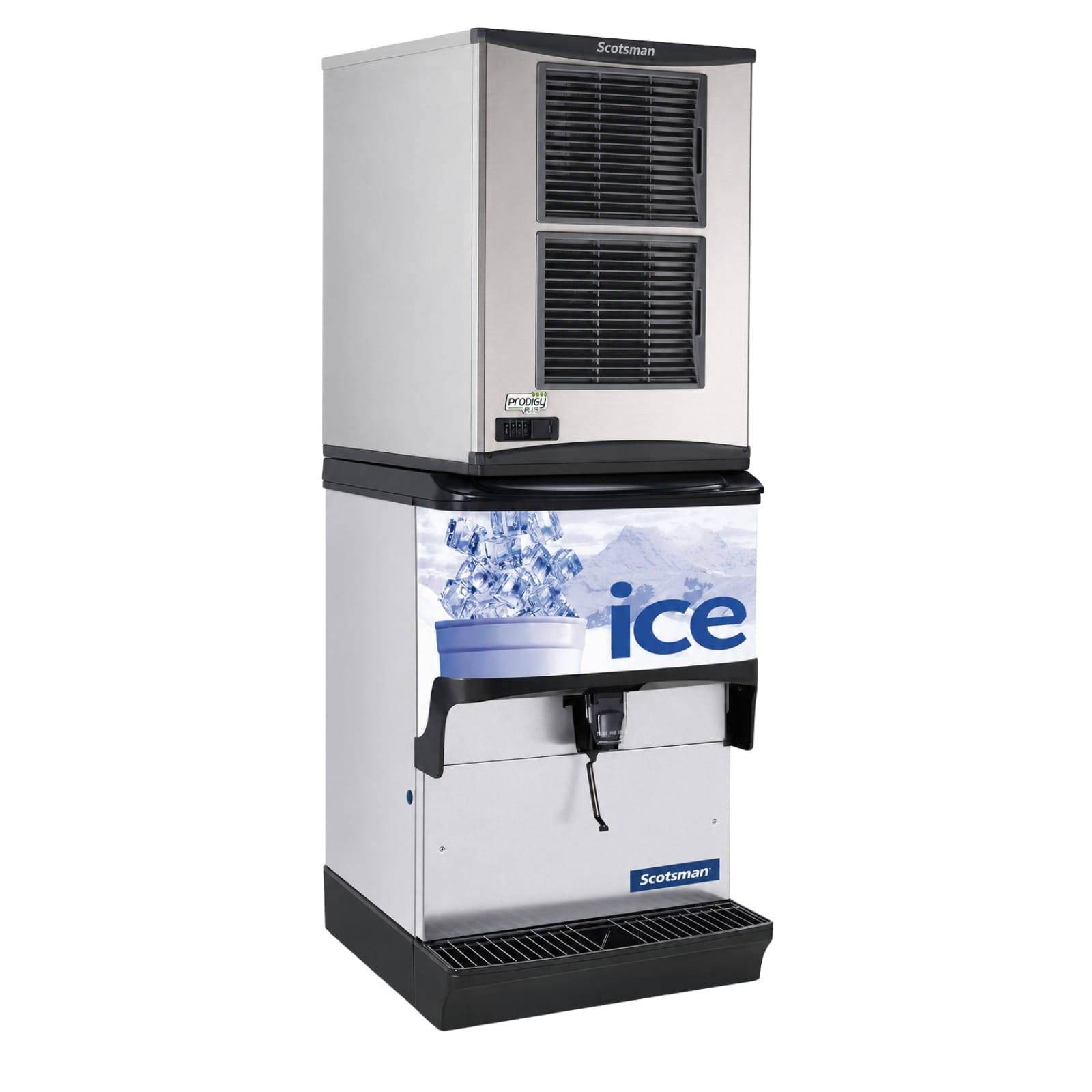 Scotsman NH0922AX-1 862 lb. Nugget Ice Maker w/ IOD150-1 Countertop Dispenser