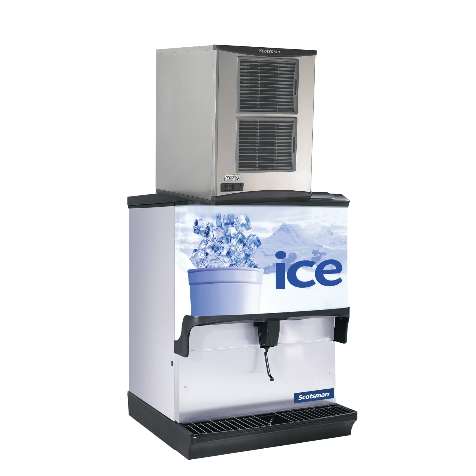 Scotsman NH0922AX-1 862 lb. Nugget Ice Maker w/ IOD250-1 Countertop Dispenser
