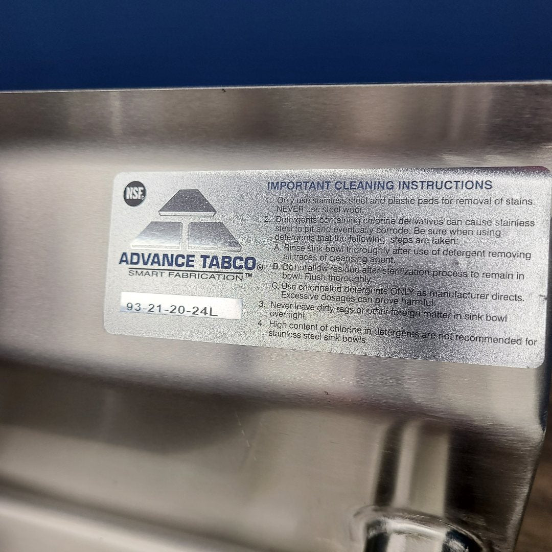 Scratch & Dent Advance Tabco 93-21-20-24L Compartment Sink No. 1056157
