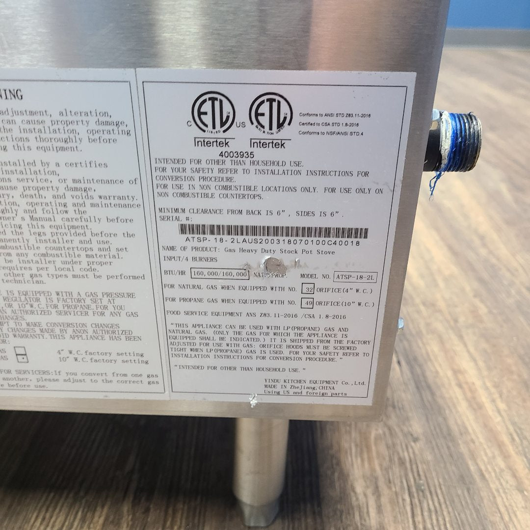 Scratch & Dent Atosa USA, Inc. ATSP-18-2L Stock Pot Range No. 1044386