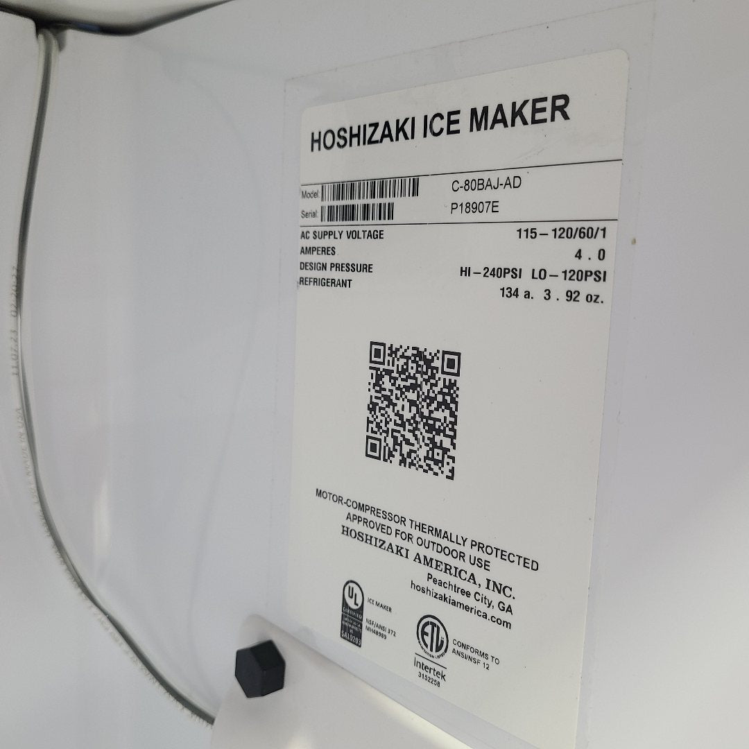 Hoshizaki C-80BAJ-AD Undercounter Ice Maker (Scratch & Dent) No. 1018082