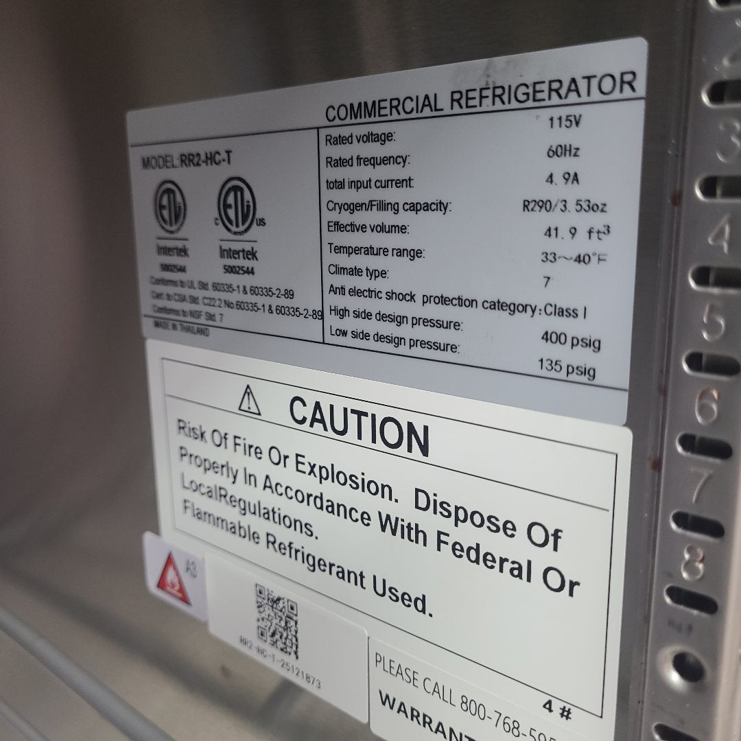 Serv-Ware RR2-HC-T Reach-In Refrigerator (Scratch & Dent) No. 1082910