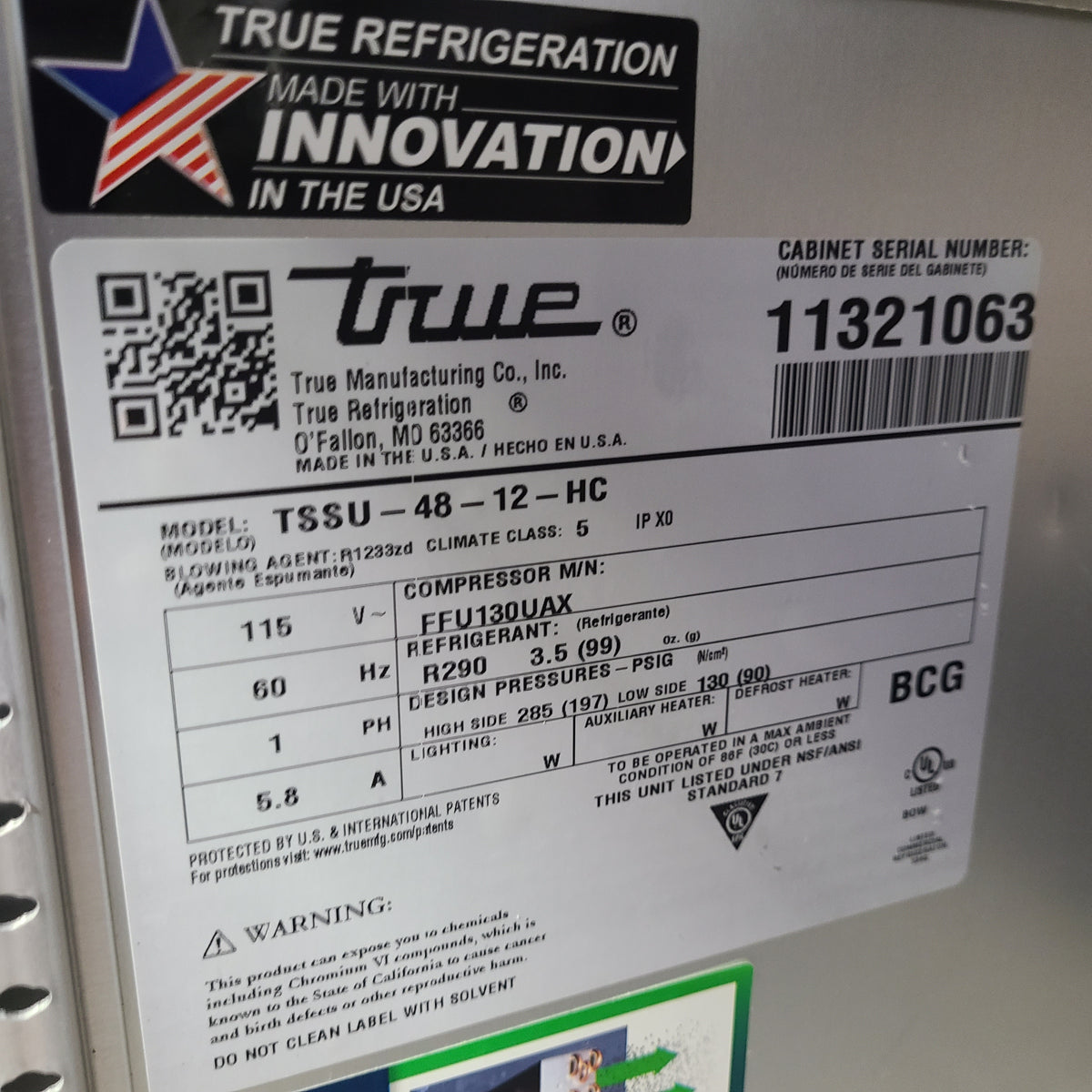True Mfg. TSSU-48-12-HC Sandwich / Salad Prep Table (Scratch & Dent) No. 1092883