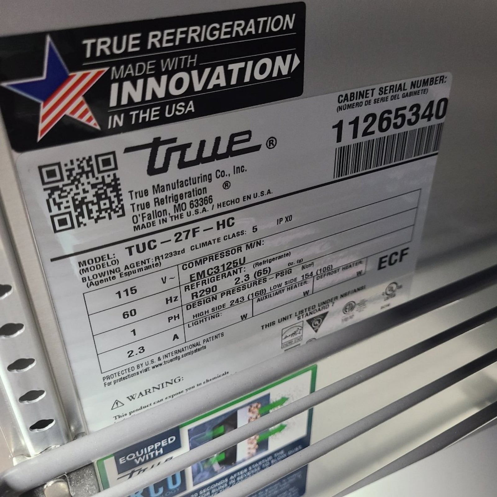 Scratch & Dent True Mfg. - General Foodservice TUC-27F-HC Undercounter Freezer No. 1058512