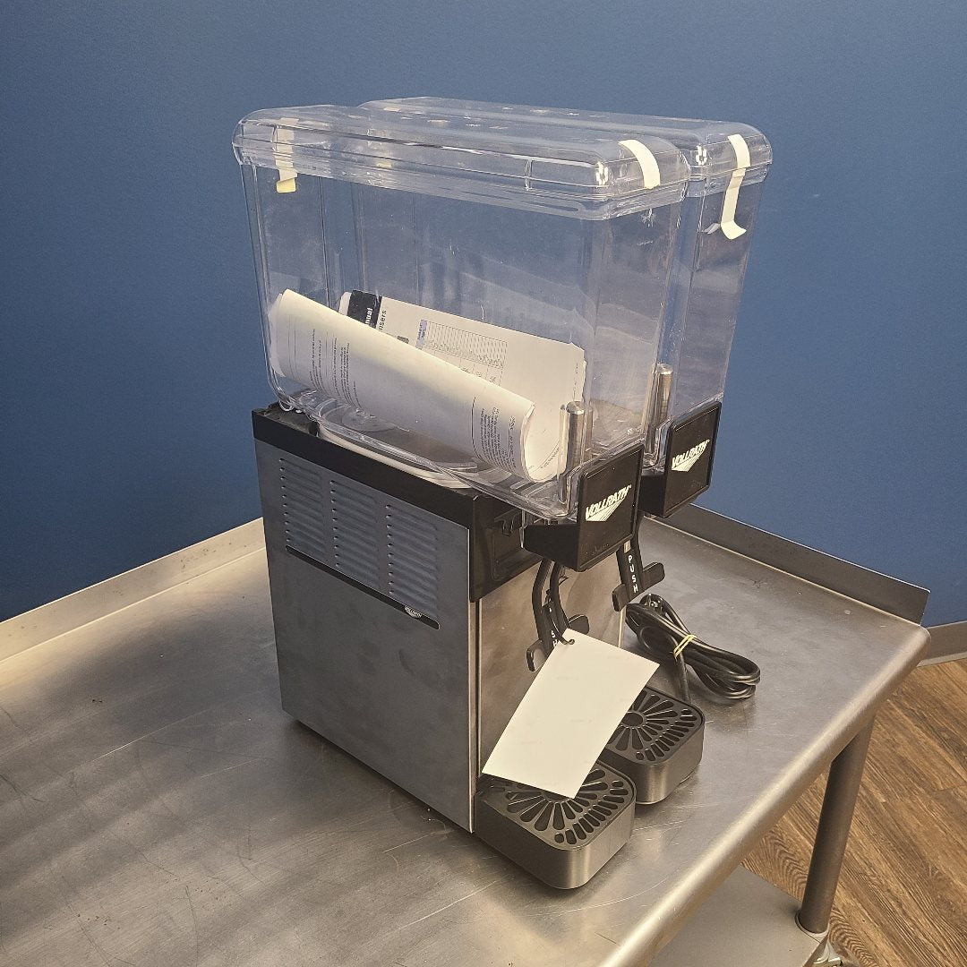 side of Vollrath VBBC2-37-A refrigerated beverage dispenser