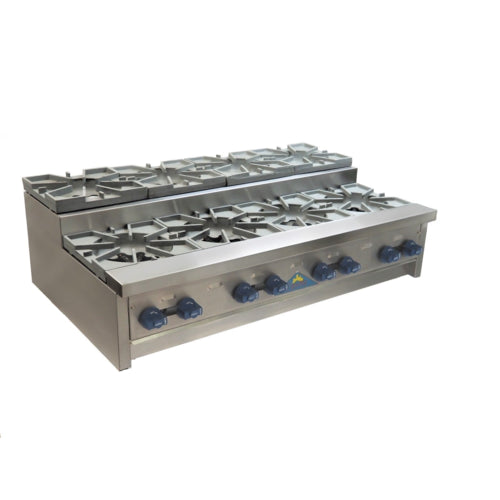 Comstock-Castle SUFHP48 48" 8-Burner Countertop Gas Step-Up Hot Plate | 192,000 BTU