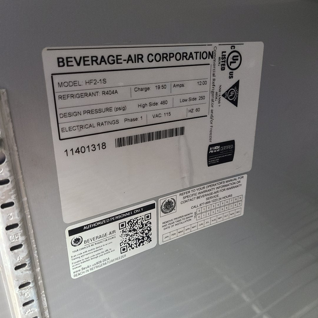 Used Beverage Air HF2-1S  No. 1016044