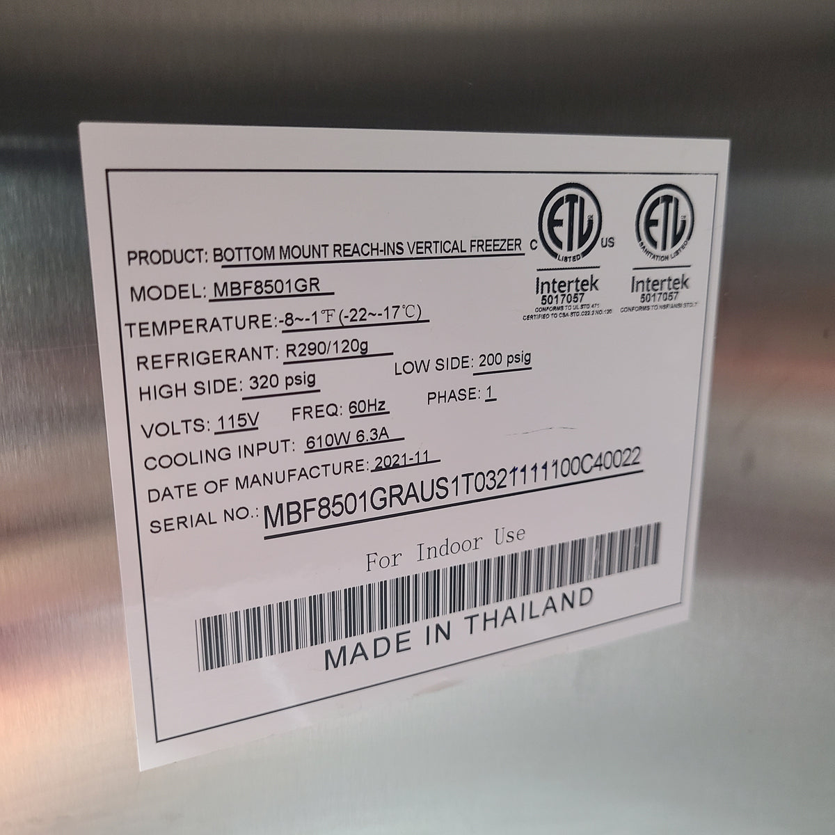 Atosa MBF8501GR Reach-In Freezer (Used) No. 1026715