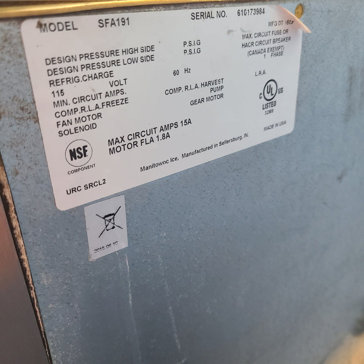 Manitowoc SFA191 Ice Dispenser (Used) No. 1038916