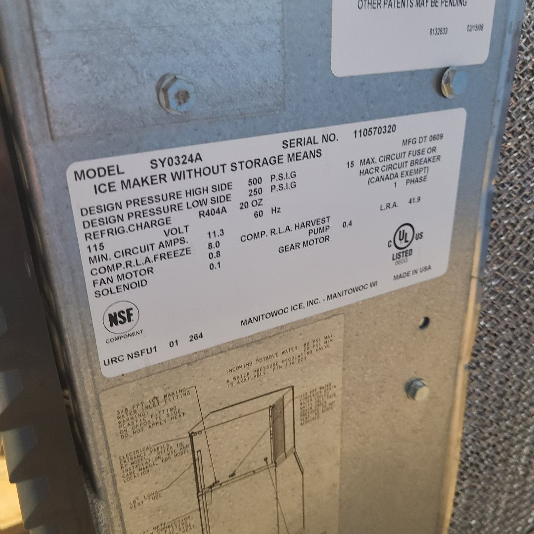 Manitowoc SYO324A Ice Machine Head (Used) No. 1055932