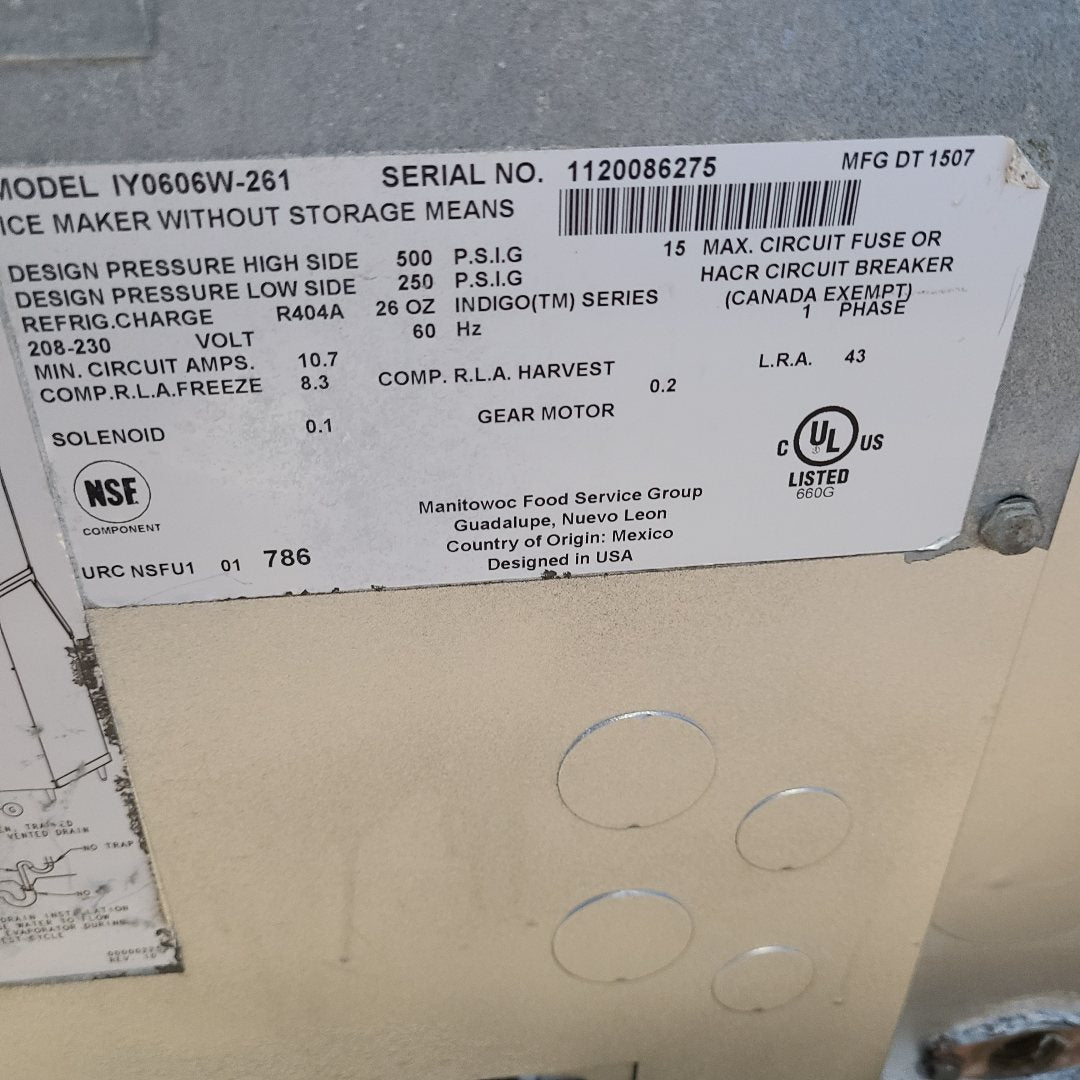 Used Manitowoc IYO606W-261 Ice Machine Head No. 1038940