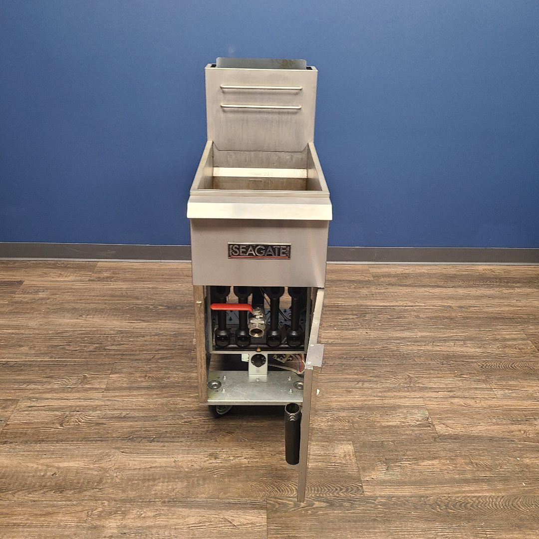 open SEAGATE SGF-40/50NG 50 lb. Natural Gas Fryer