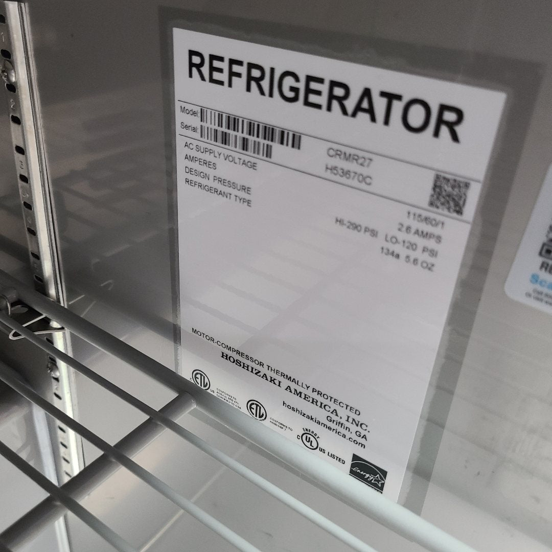 Used Hoshizaki CRMR27 Undercounter Refrigerator No. 1054531