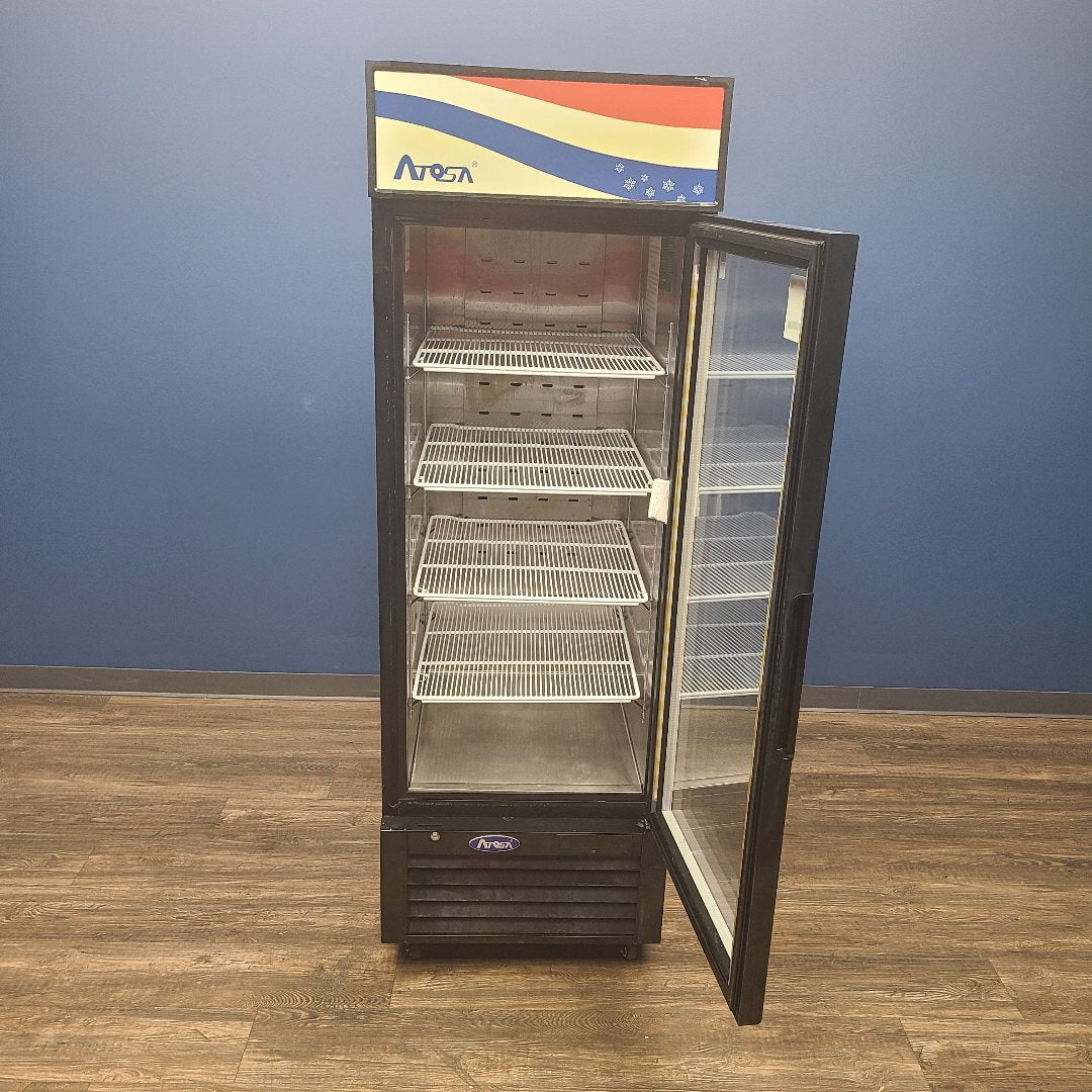 open Atosa MCF8722GR single glass door merchandiser refrigerator