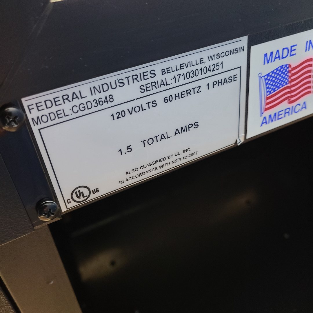 Used Federal Industries CGD3648 Non-Refrigerated Display Case No. 1054533