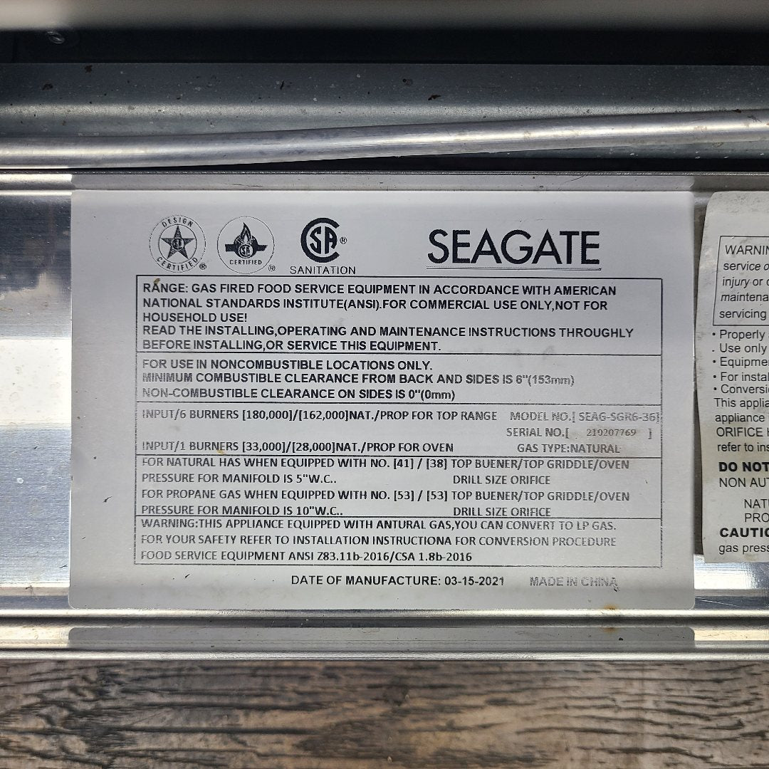 Used SEAGATE Commercial Products SGR6-36  No. 1054829