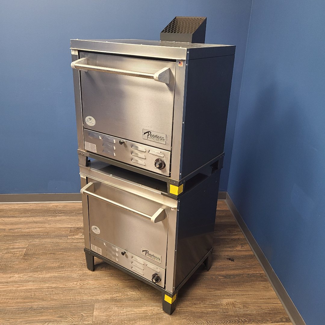 side of Peerless C231B-NAT double stack oven
