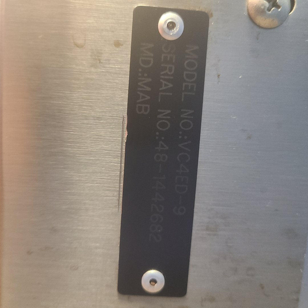 Vulcan VC4ED-9 double stack convection oven data plate
