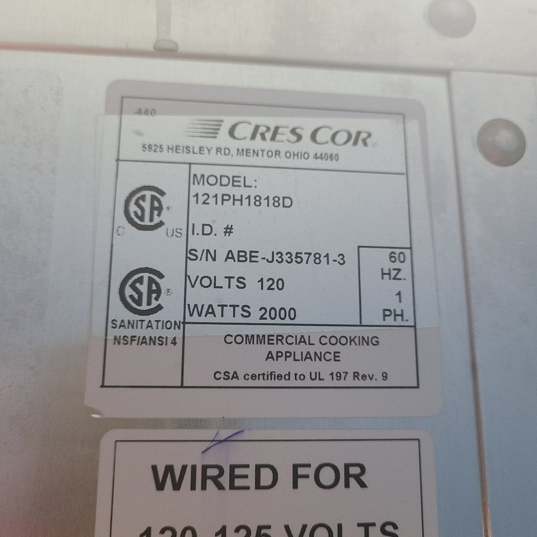 Cres Cor 121PH1818D Heated Cabinet (Used) No. 1058758