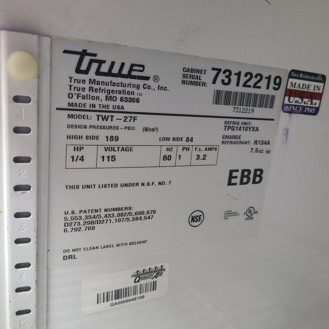 True Mfg. - General Foodservice TWT-27F Undercounter Freezer (Used) No. 1059170