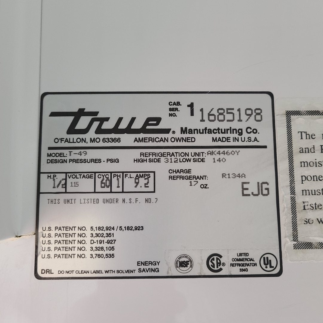 True Mfg. - General Foodservice T-49  (Used) No. 1069916