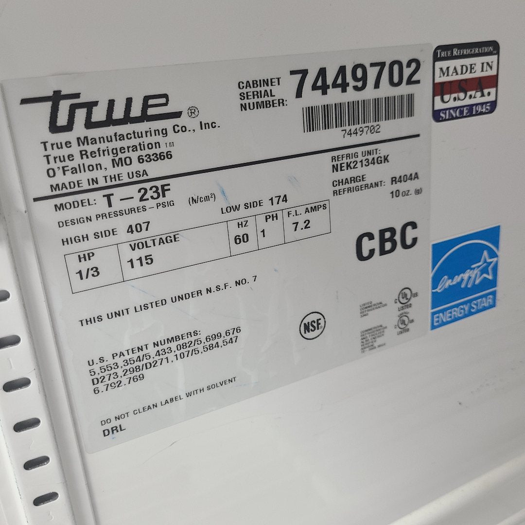 True Mfg. T-23F Reach-In Freezer (Used) No. 1071272