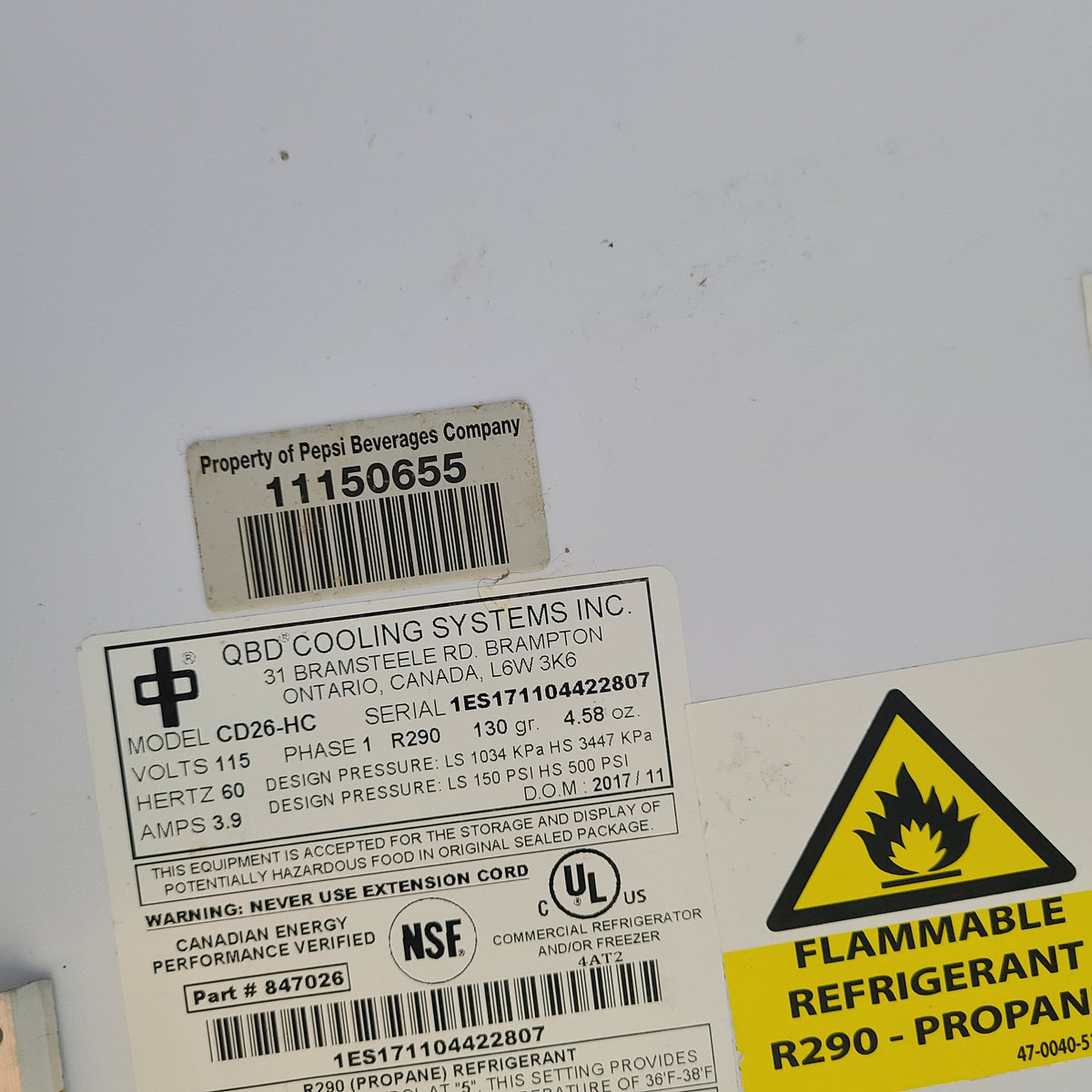 QBD CD26-HC Merchandiser Refrigerator (Used) No. 1080988