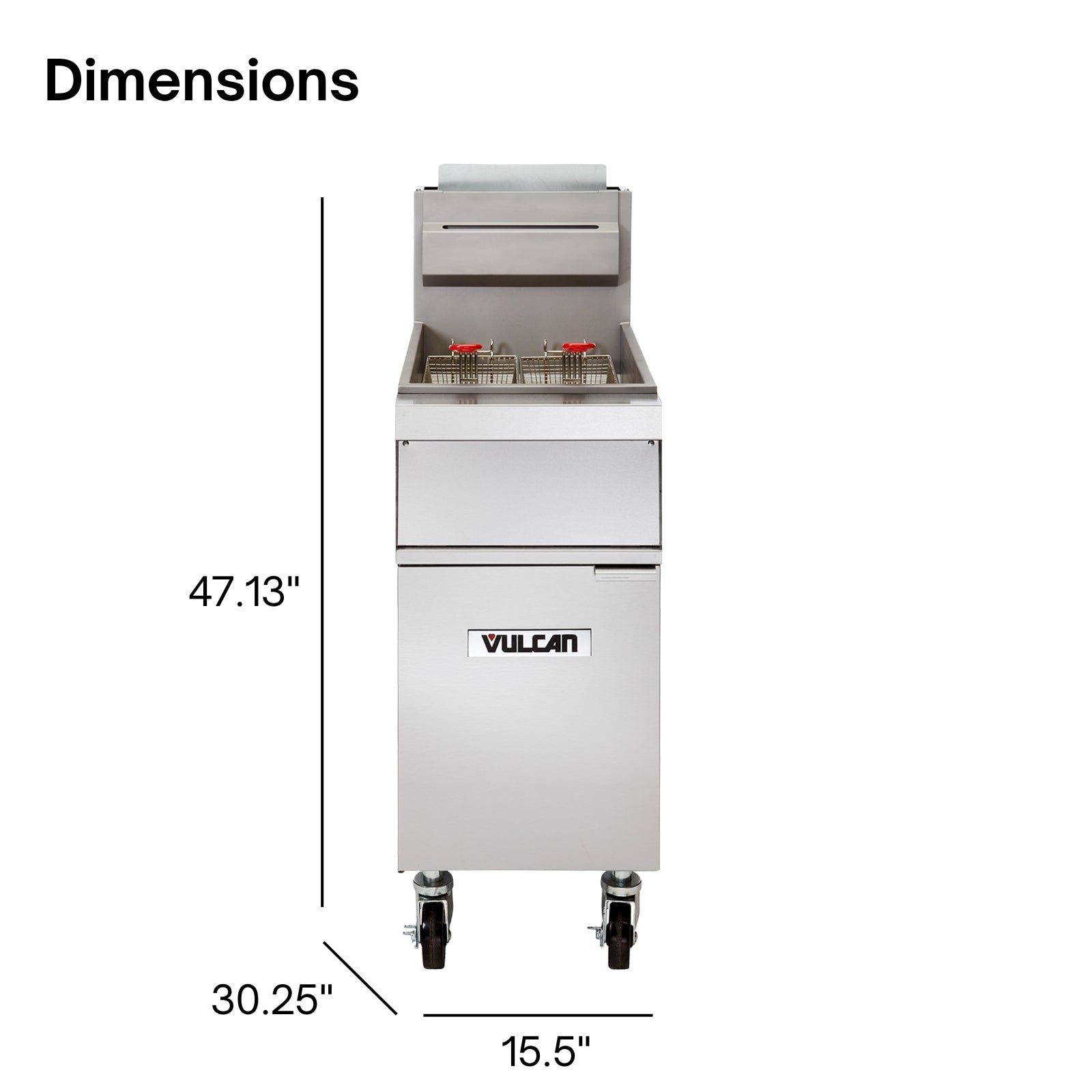 Vulcan 1GR45M Gas Floor Model Full Pot Fryer