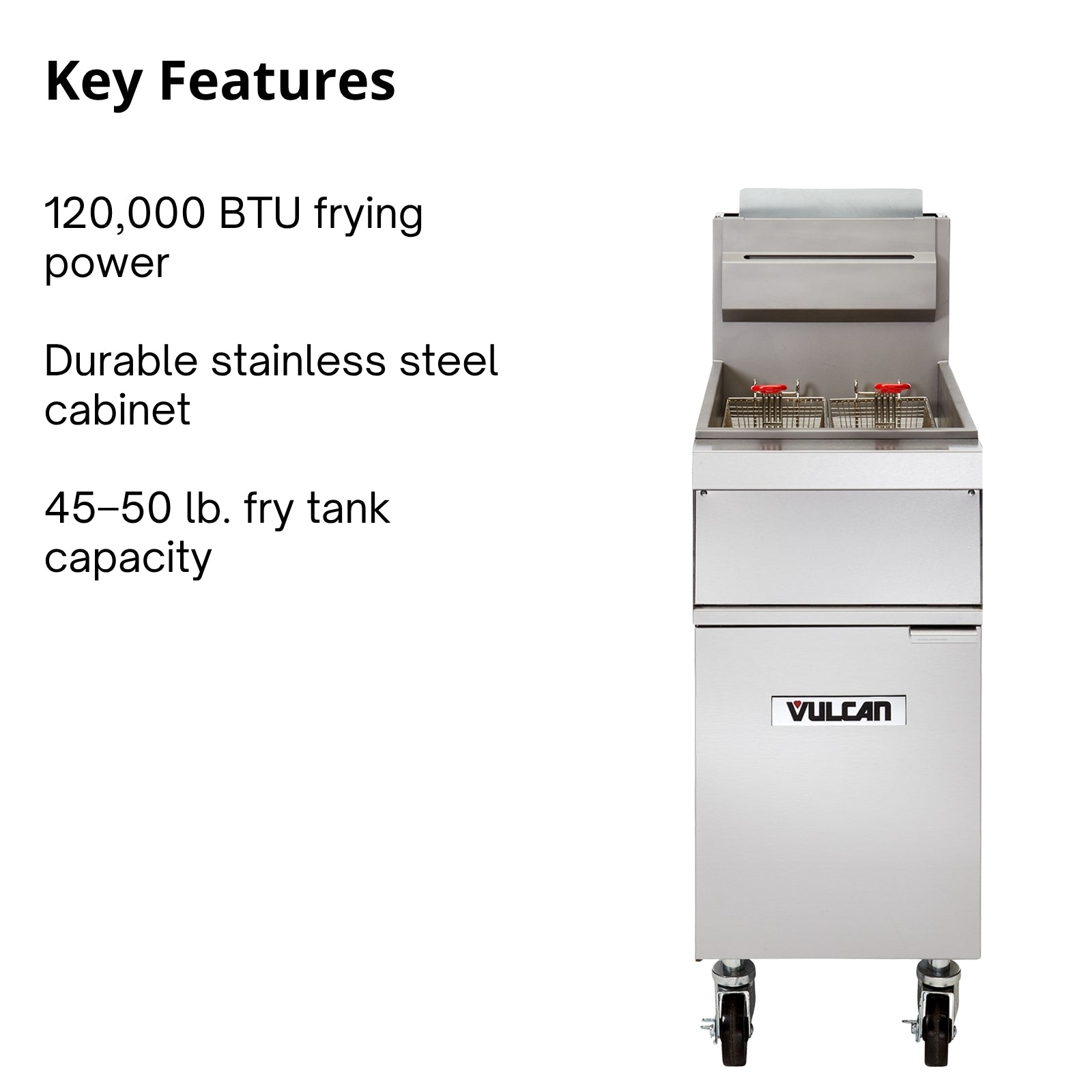 Vulcan 1GR45M Gas Floor Model Full Pot Fryer
