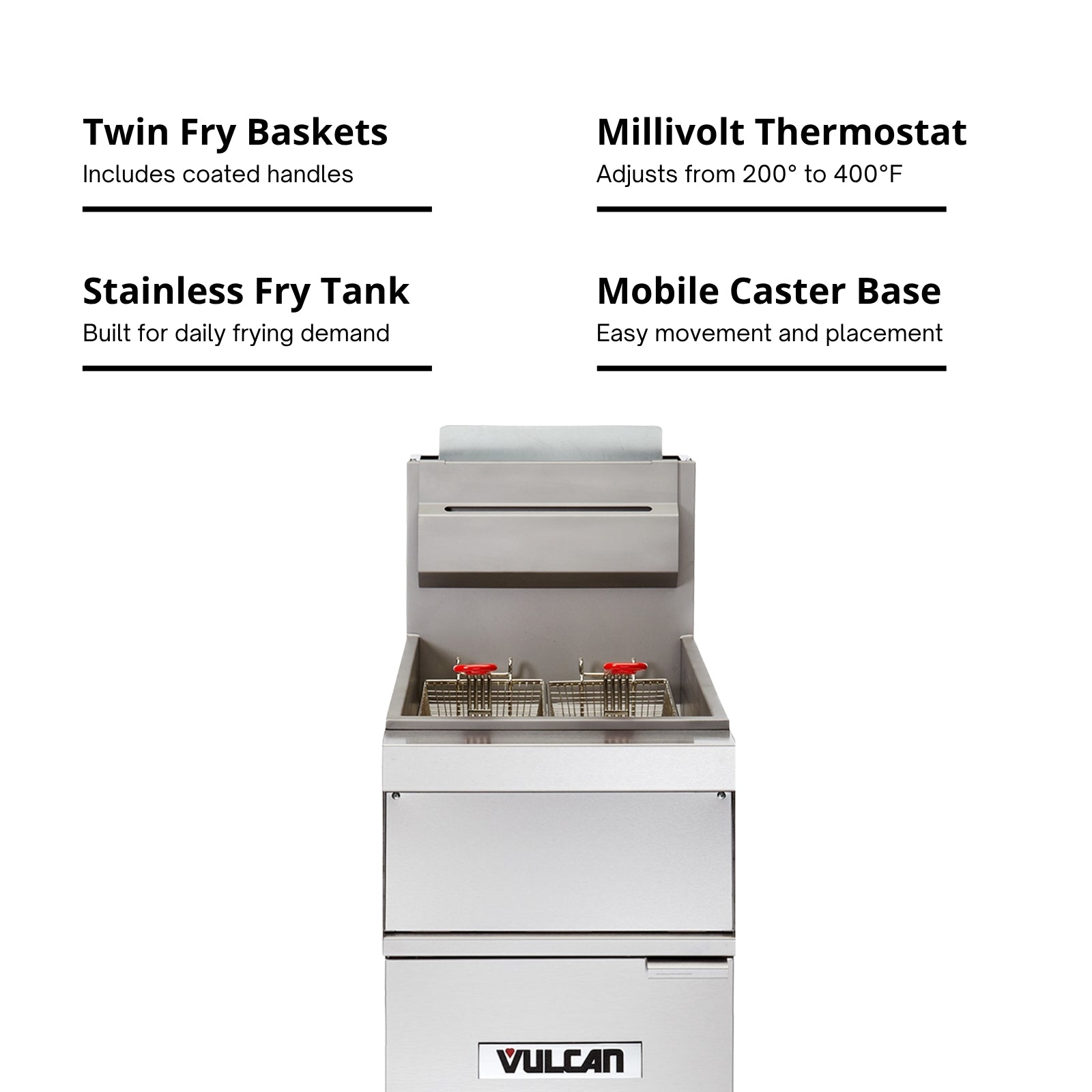 Vulcan 1GR45M Gas Floor Model Full Pot Fryer