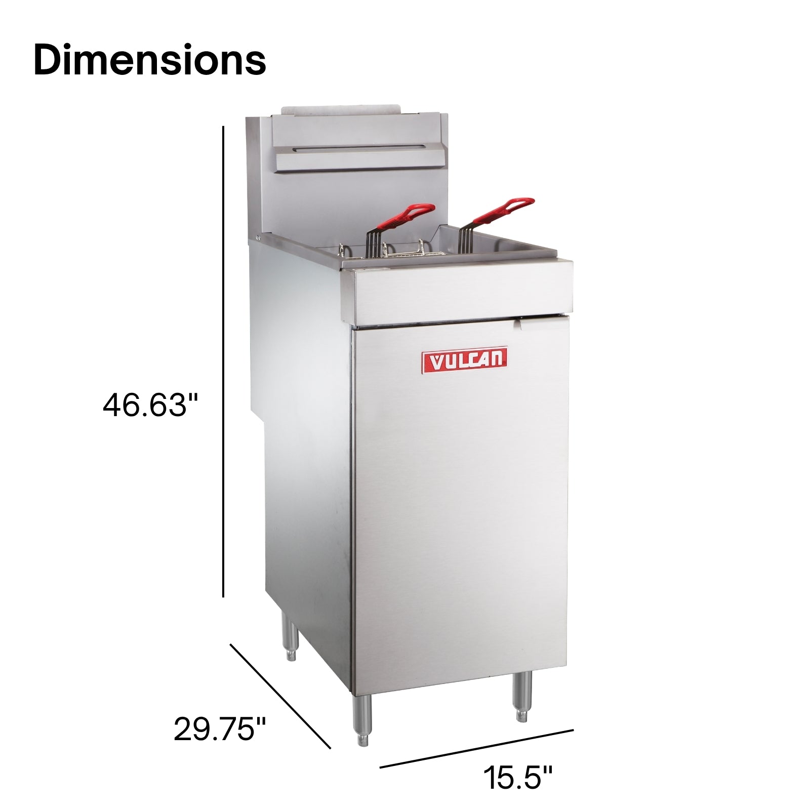 Vulcan LG300 Gas Floor Model Full Pot Fryer