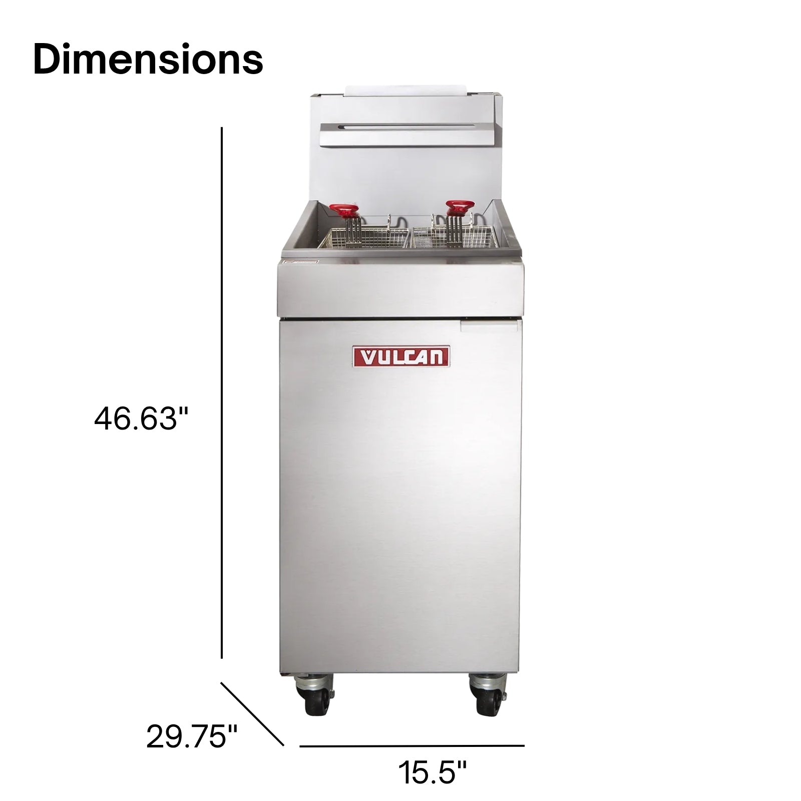 Vulcan LG400 Gas Floor Model Full Pot Fryer